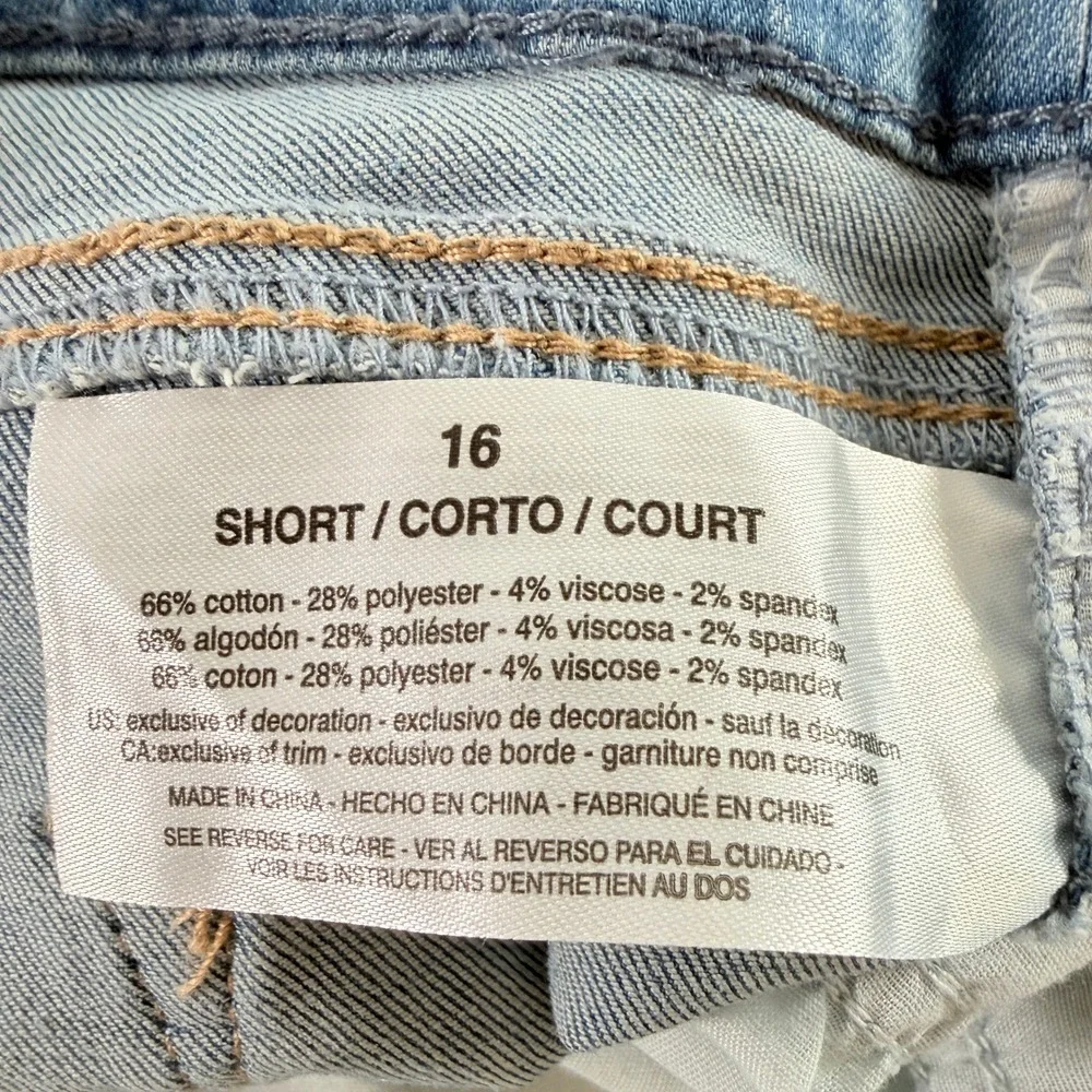 Gloria Vanderbilt Amanda Pull On Jeans Slimming Panel 16 Short Blue NWT